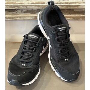 Under Armour Charged Assert 9 Athletic Sneakers Men's Black White Mesh Size 10.5